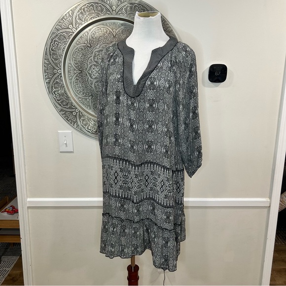 Tolani Black And White Pattern Mid-Length Dress-Size L - Picture 9 of 11